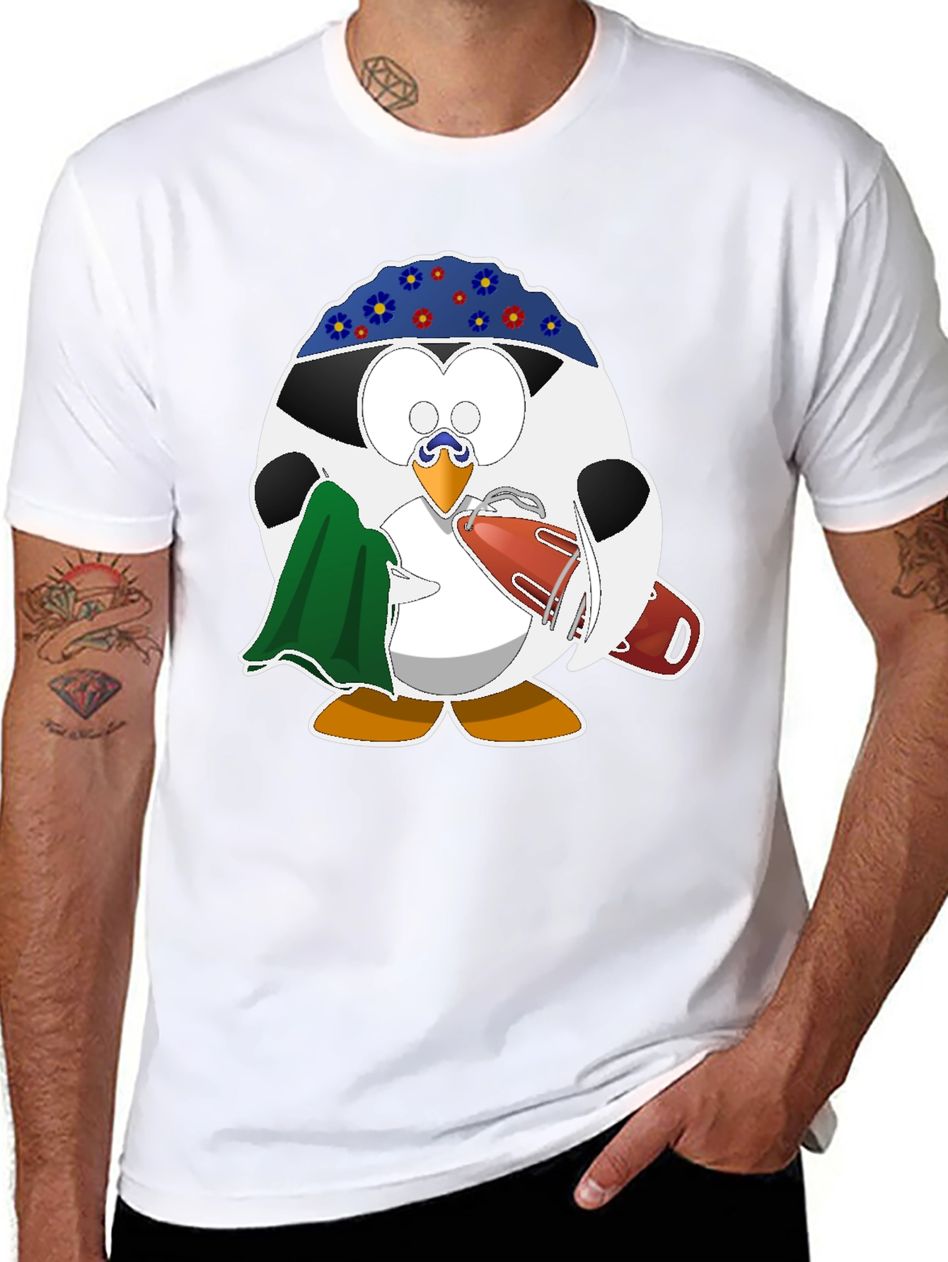 Lifeguard Penguin Graphic T-Shirt - Black