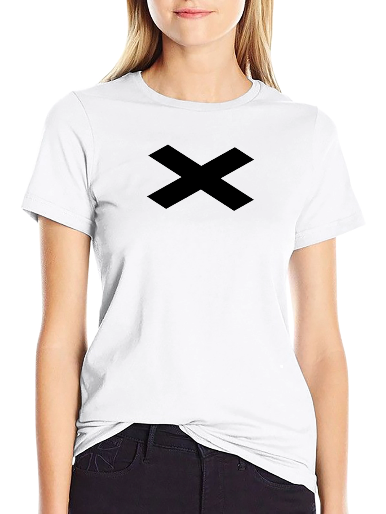 Black Graphic Tee - Bold X Design