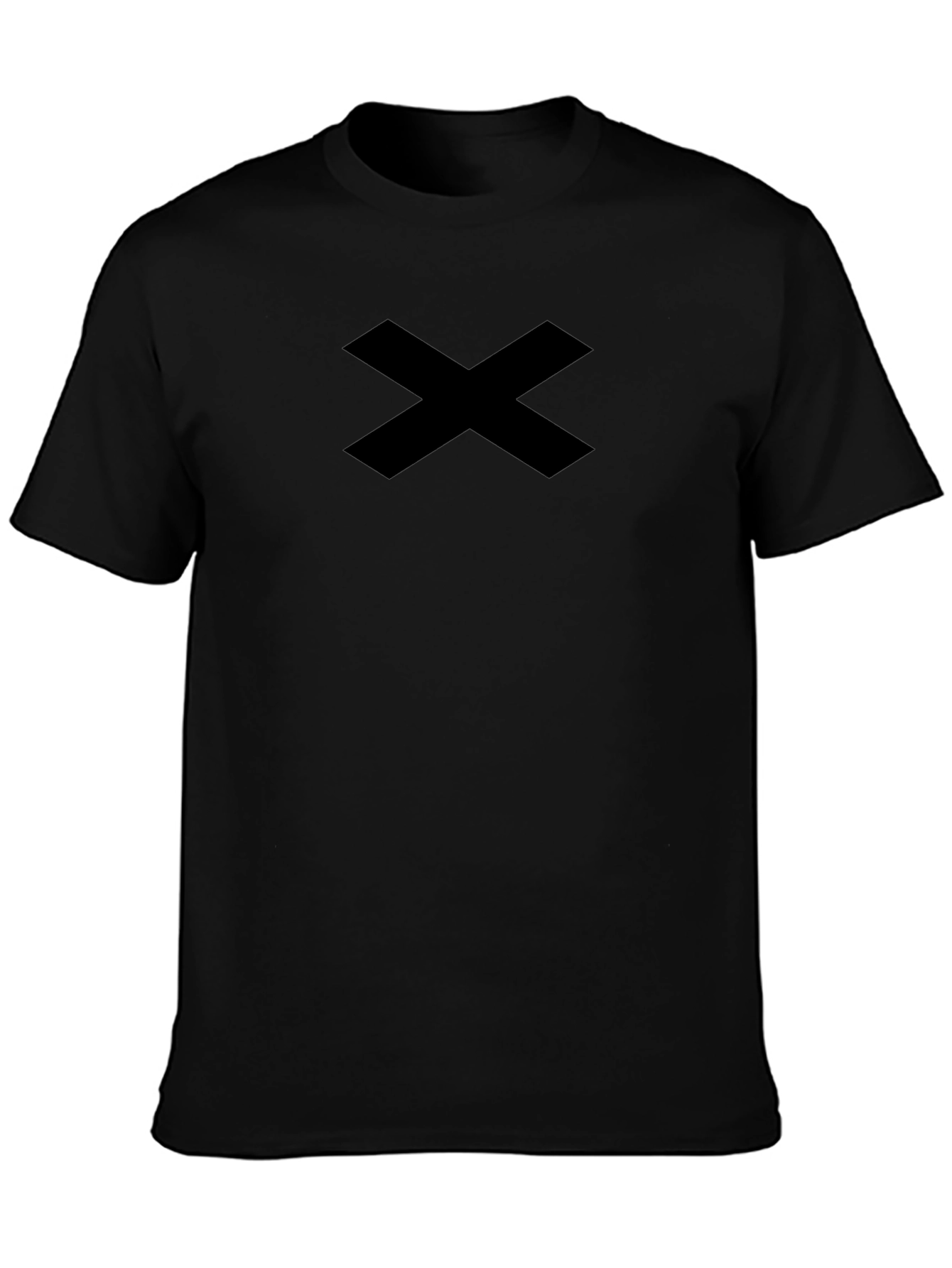 Black Graphic Tee - Bold X Design