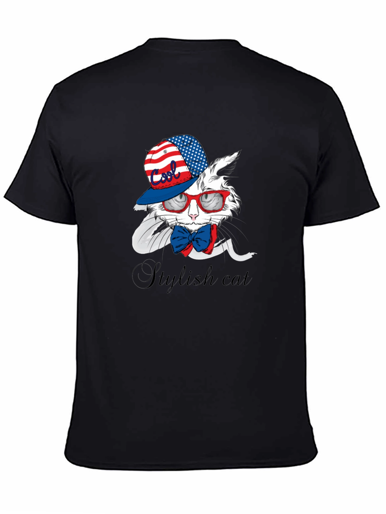 Cool Stylish Cat T-Shirt - Patriotic Design