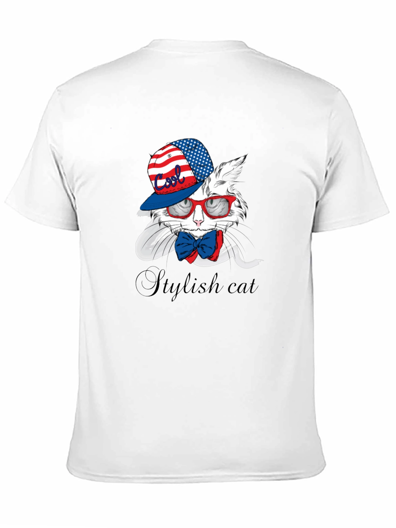 Cool Stylish Cat T-Shirt - Patriotic Design