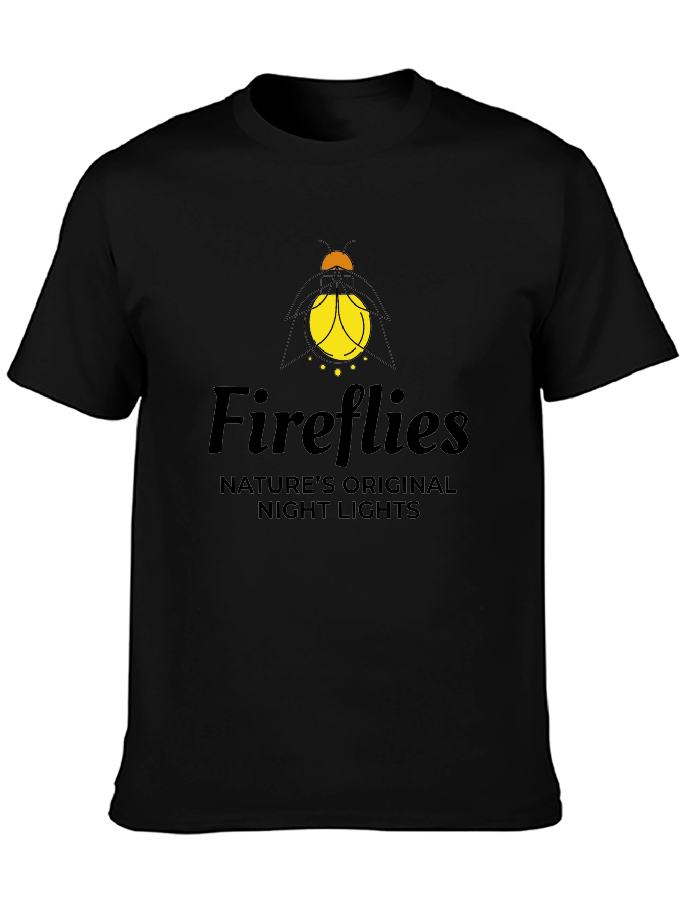 Fireflies Natures Night Lights Black T-Shirt