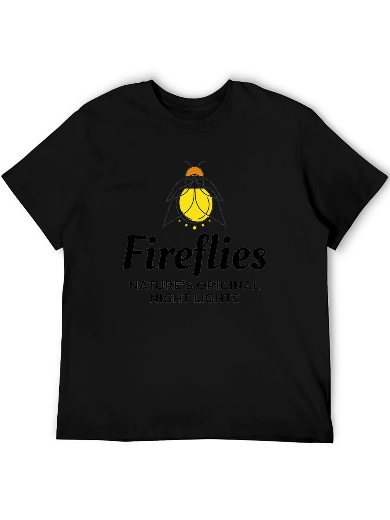 Fireflies Natures Night Lights Black T-Shirt