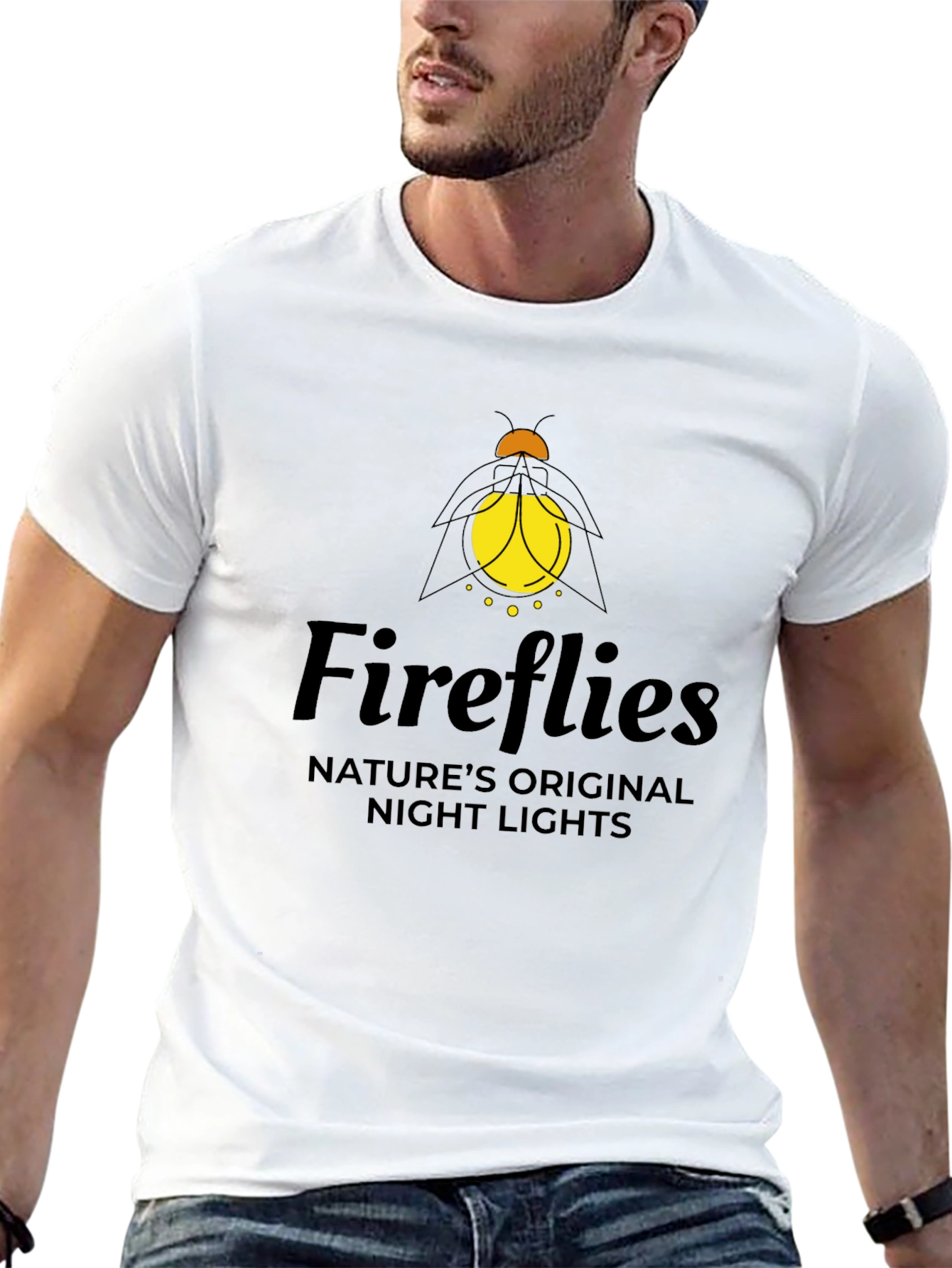 Fireflies Natures Night Lights Black T-Shirt