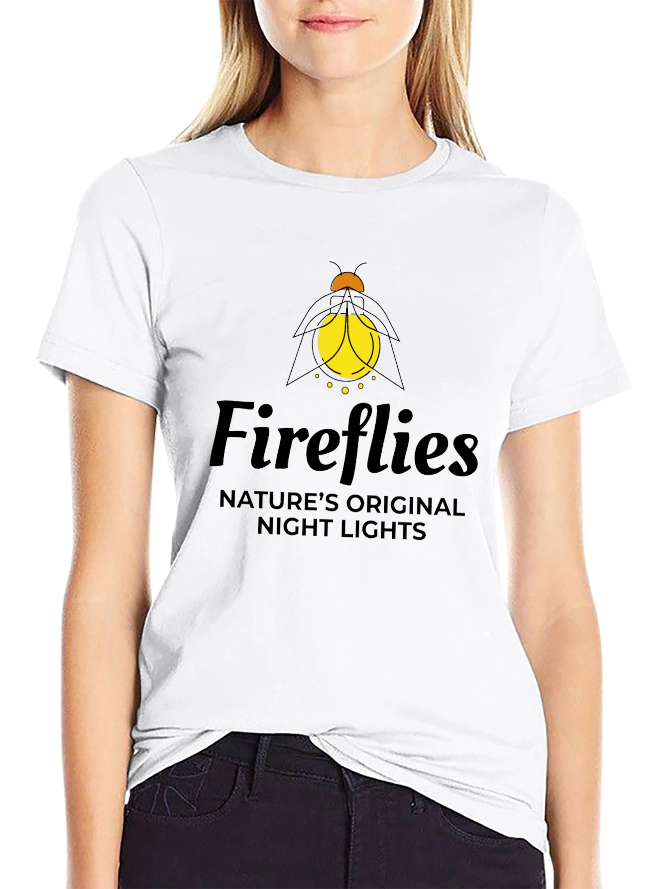 Fireflies Natures Night Lights Black T-Shirt