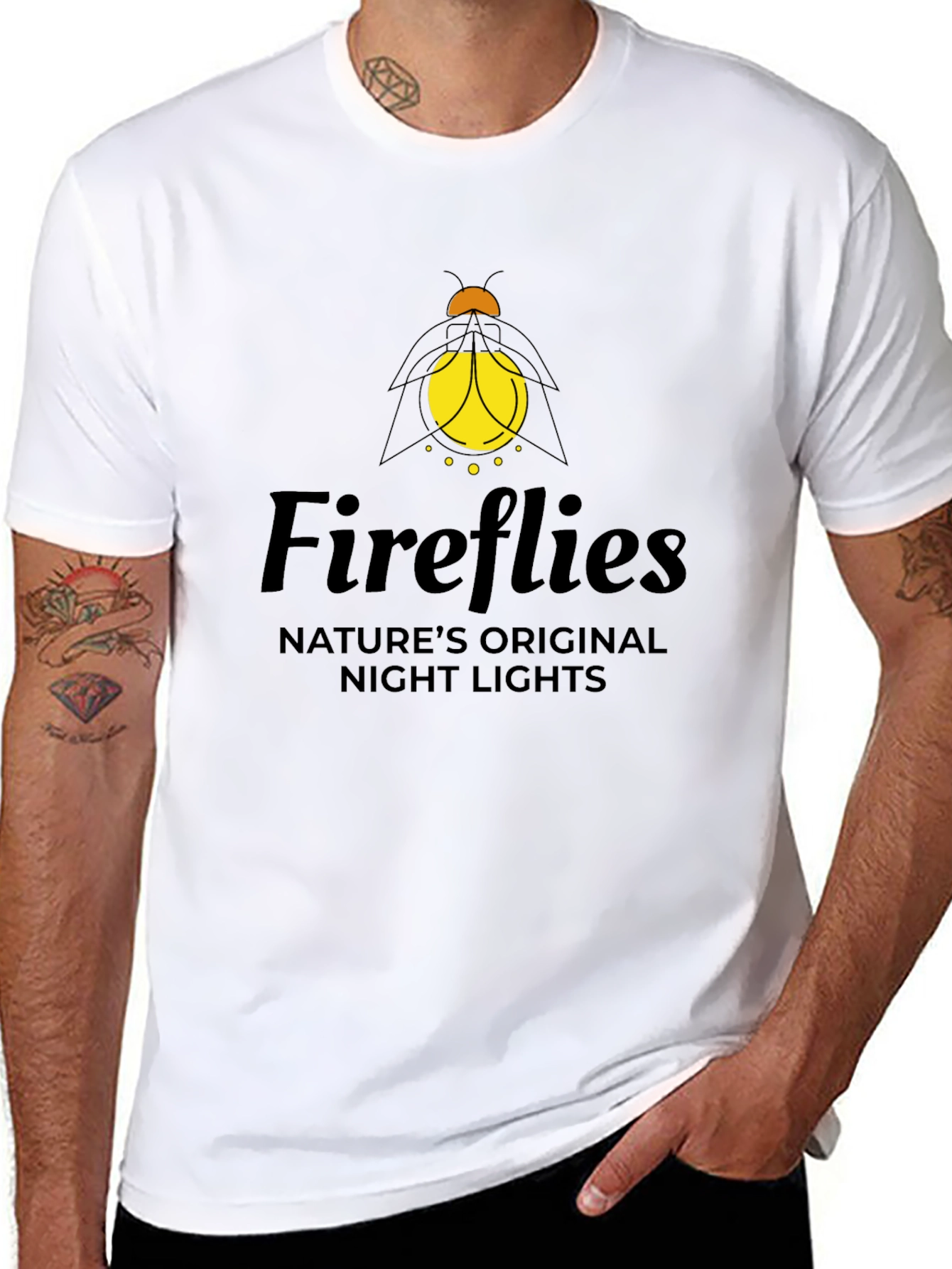 Fireflies Natures Night Lights Black T-Shirt