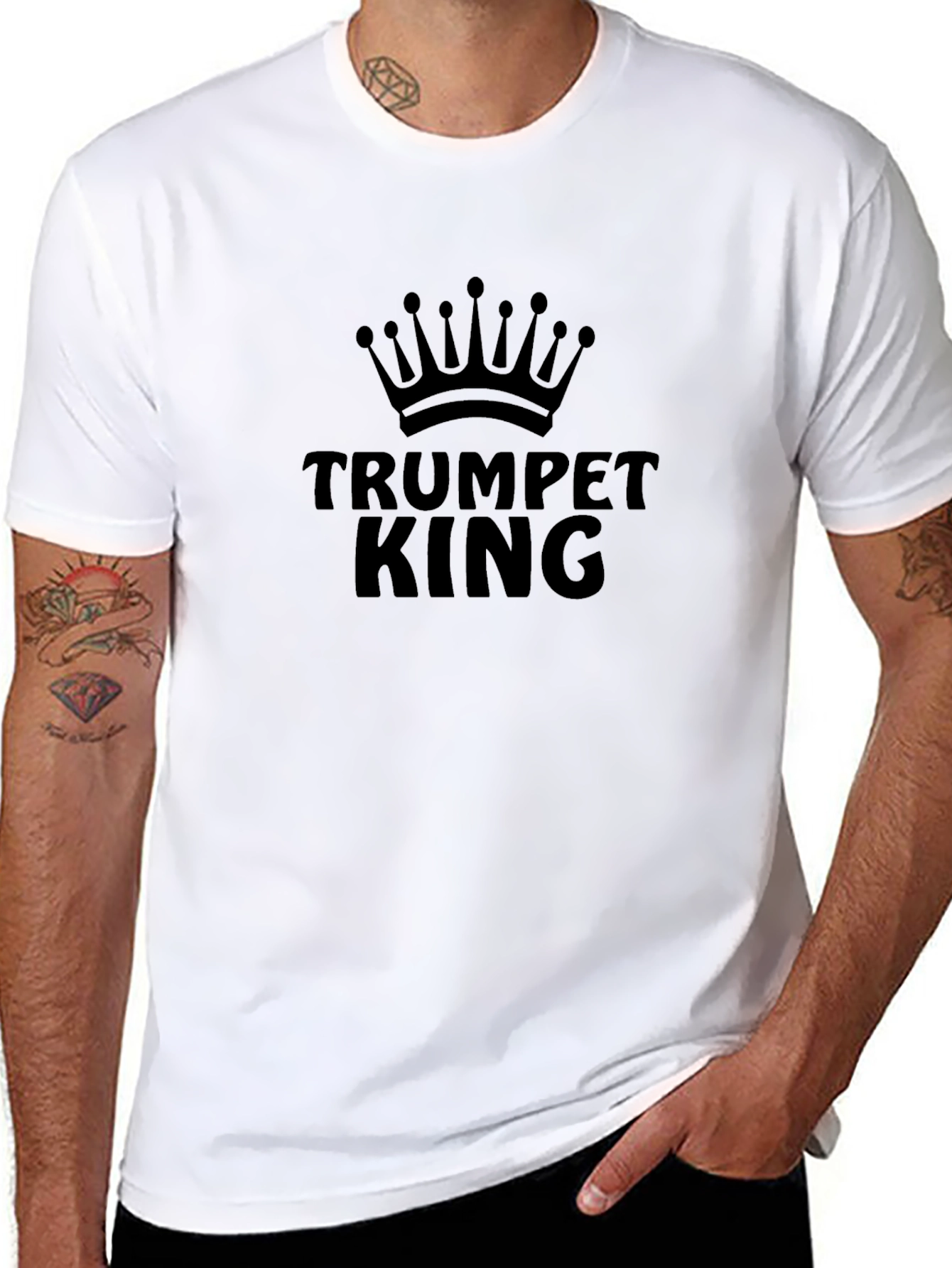 Trumpet King Graphic T-Shirt - Black