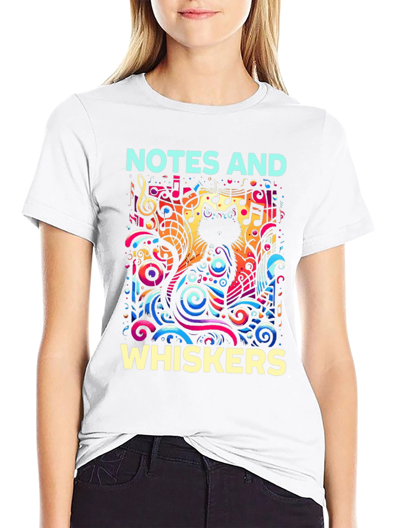 Notes and Whiskers Graphic Tee