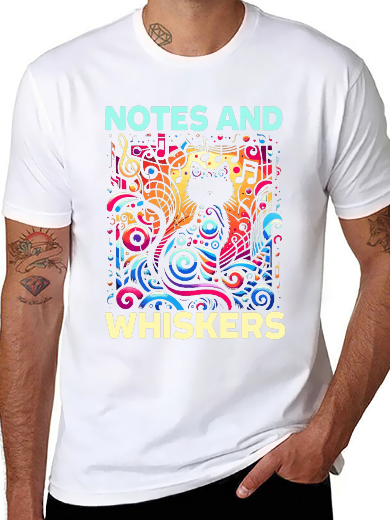 Notes and Whiskers Graphic Tee
