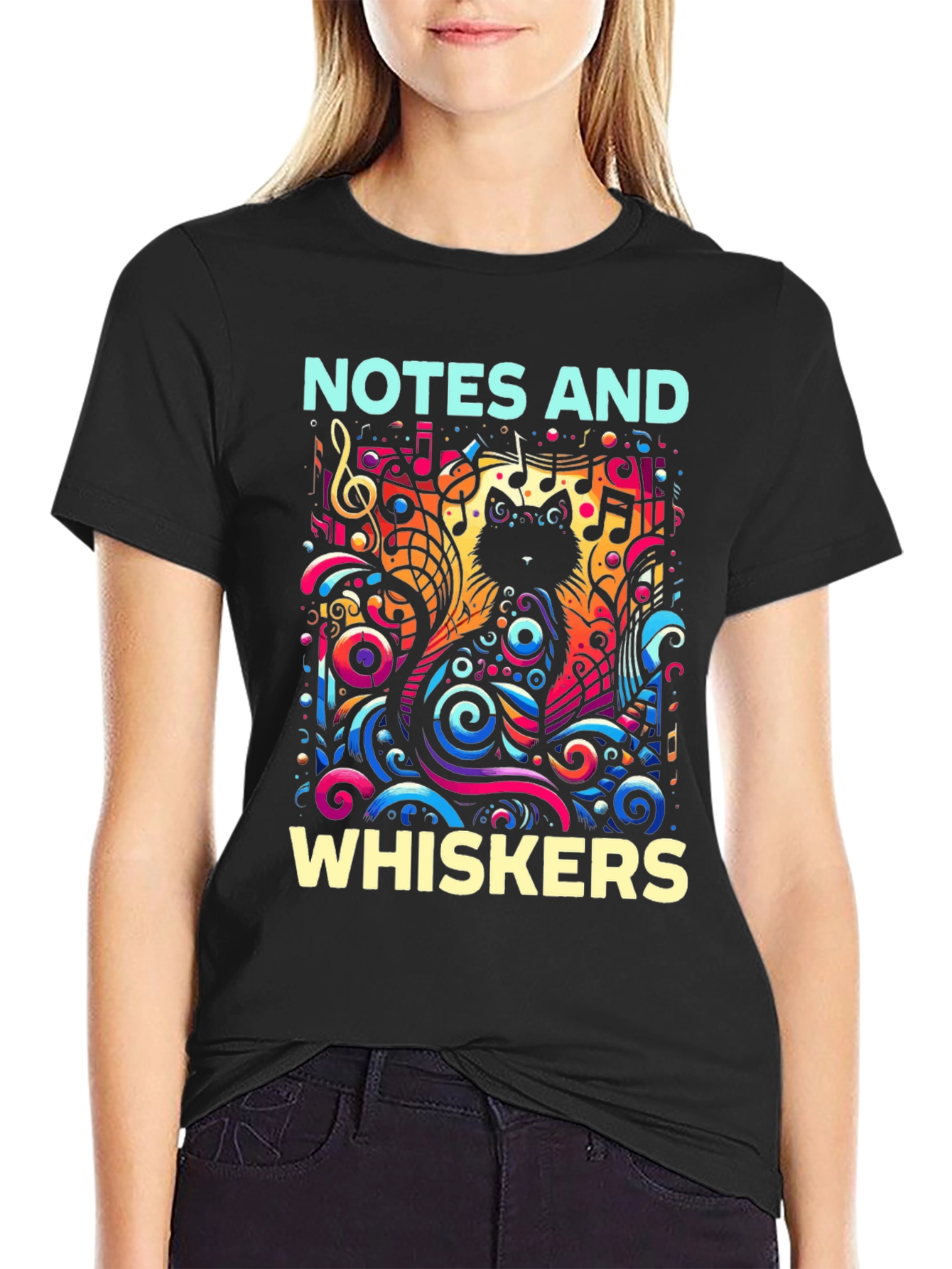 Notes and Whiskers Graphic Tee