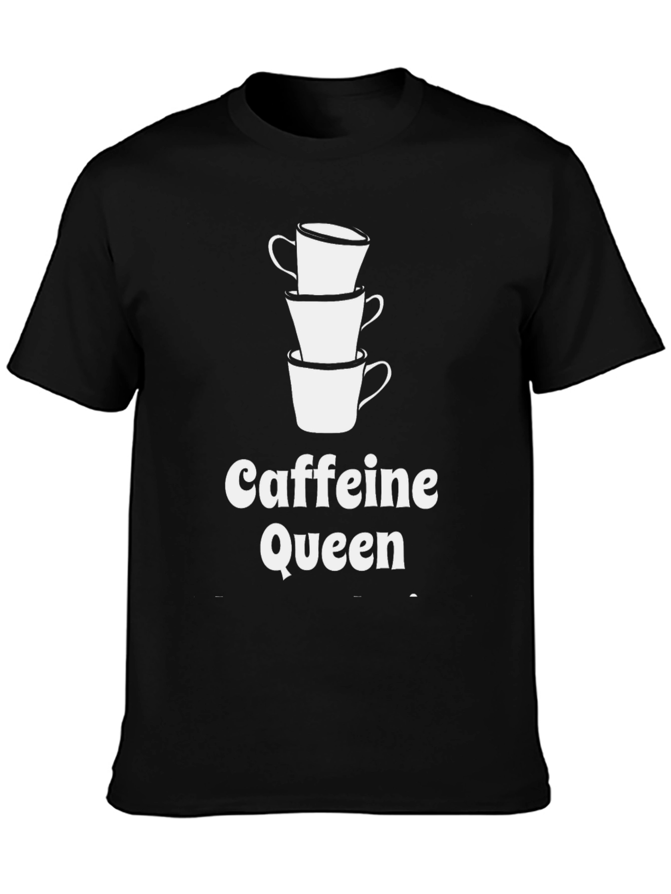 Caffeine Queen Graphic Tee - Stacked Coffee Cups