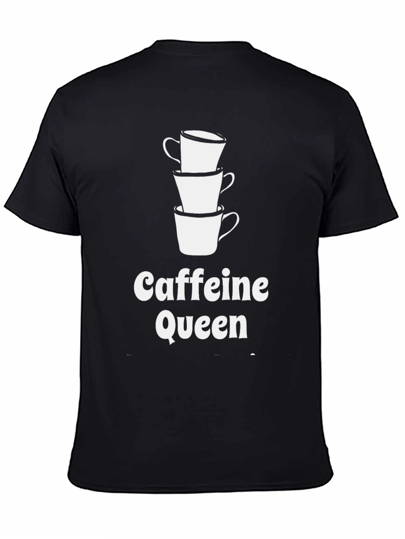 Caffeine Queen Graphic Tee - Stacked Coffee Cups