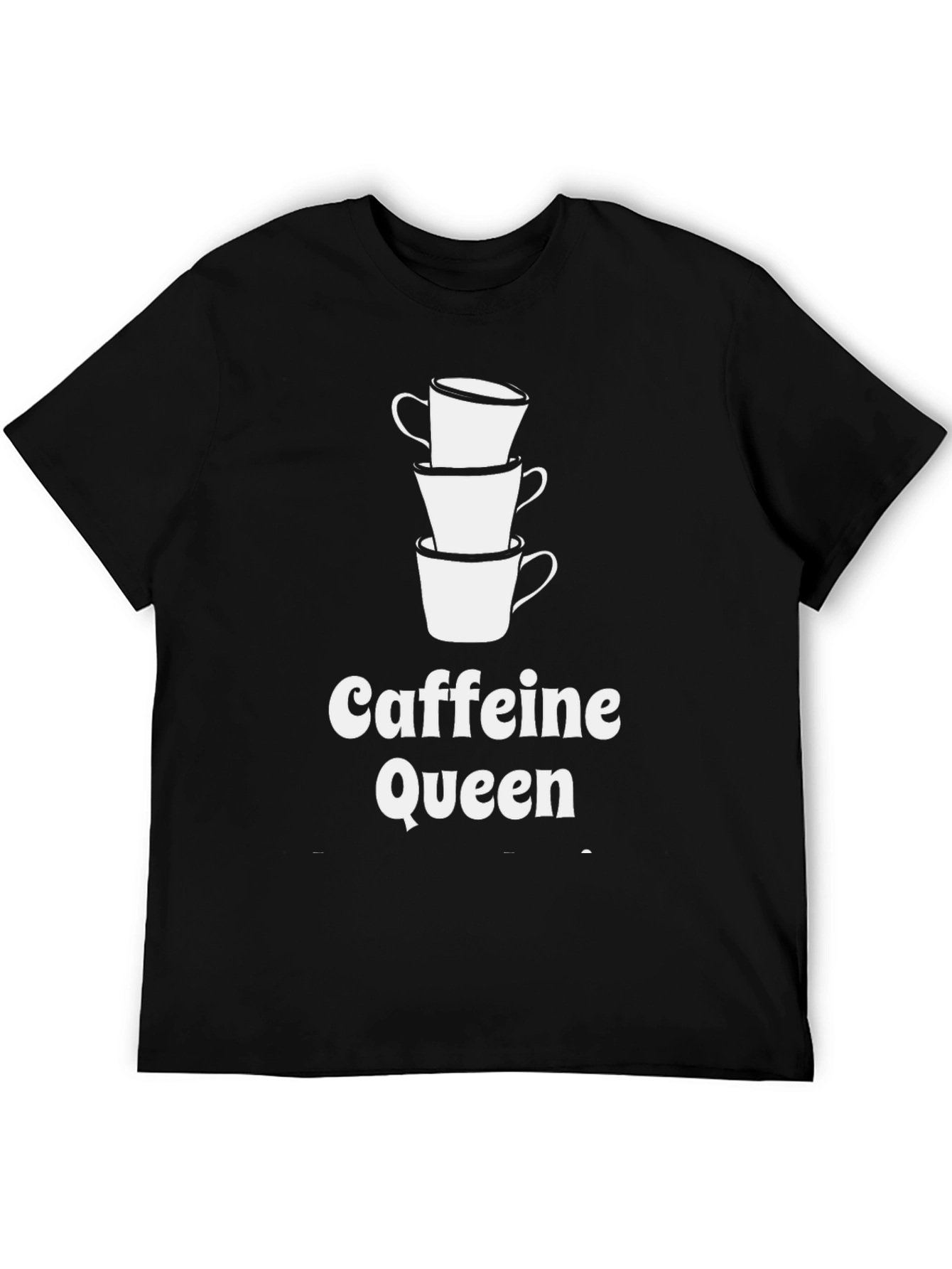 Caffeine Queen Graphic Tee - Stacked Coffee Cups