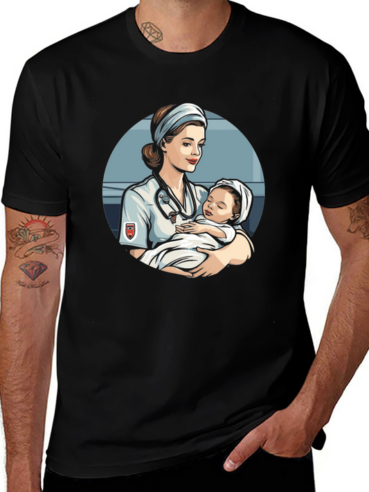 Nurse and Baby Graphic T-Shirt
