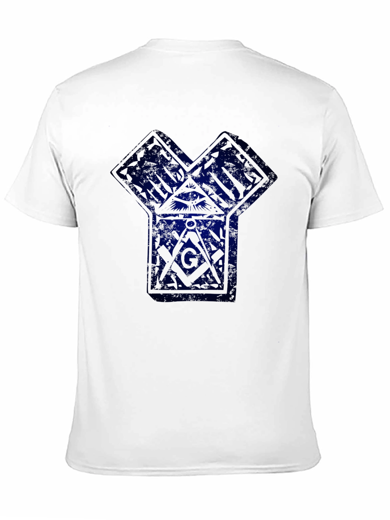 Geometric Masonic Graphic Print Black T-Shirt