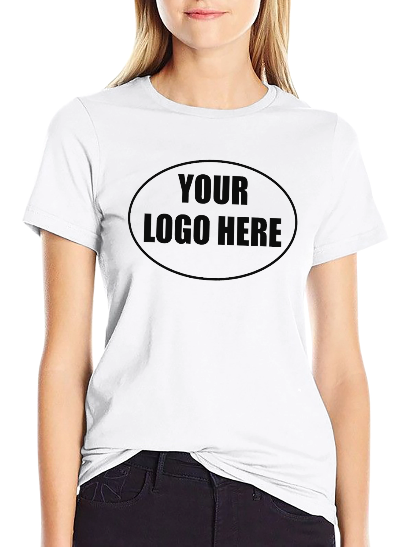 Mens Black Custom Logo T-Shirt - Casual Comfort