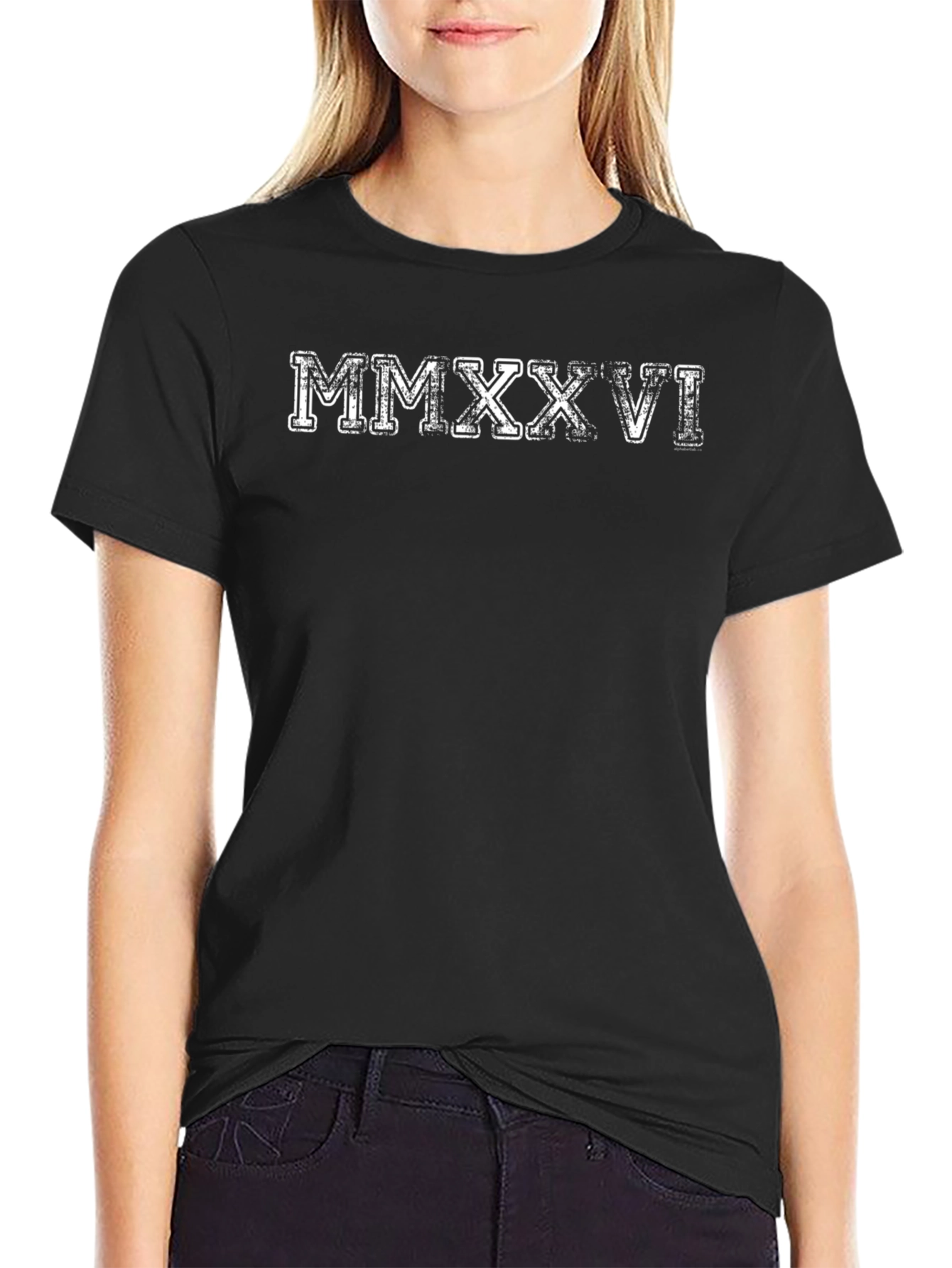 MMXXVI Roman Numeral T-Shirt - Black Cotton Tee