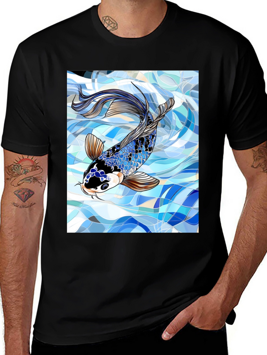 Koi Fish Graphic Black T-Shirt