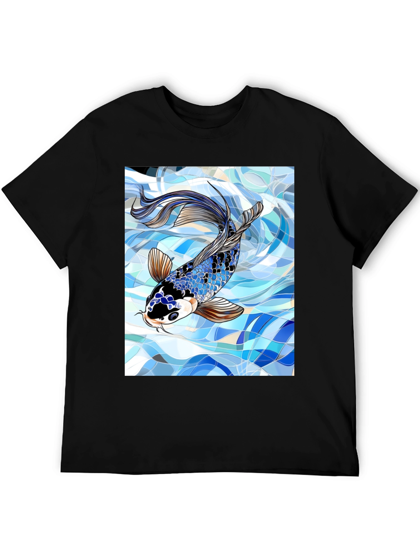 Koi Fish Graphic Black T-Shirt