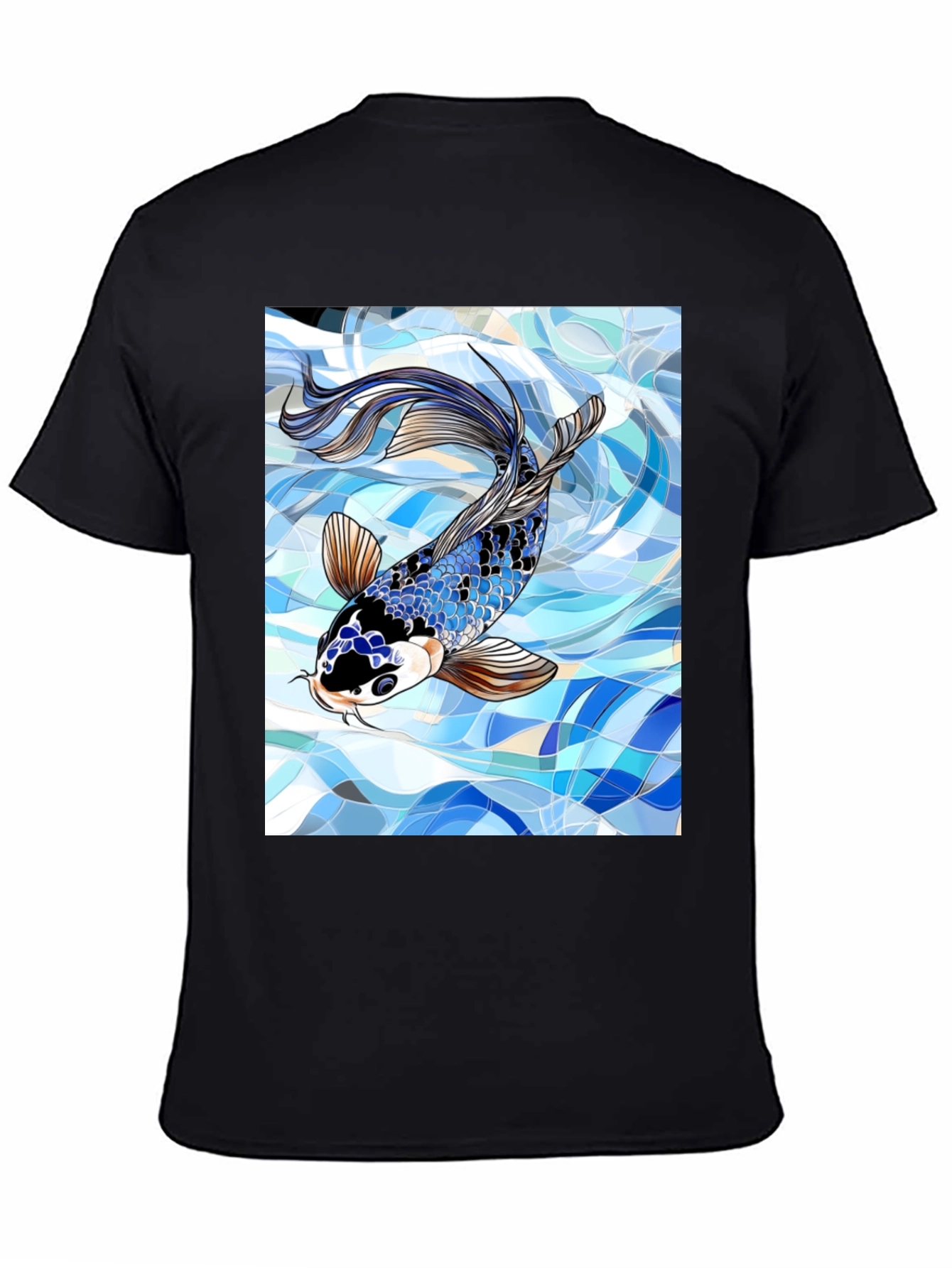 Koi Fish Graphic Black T-Shirt