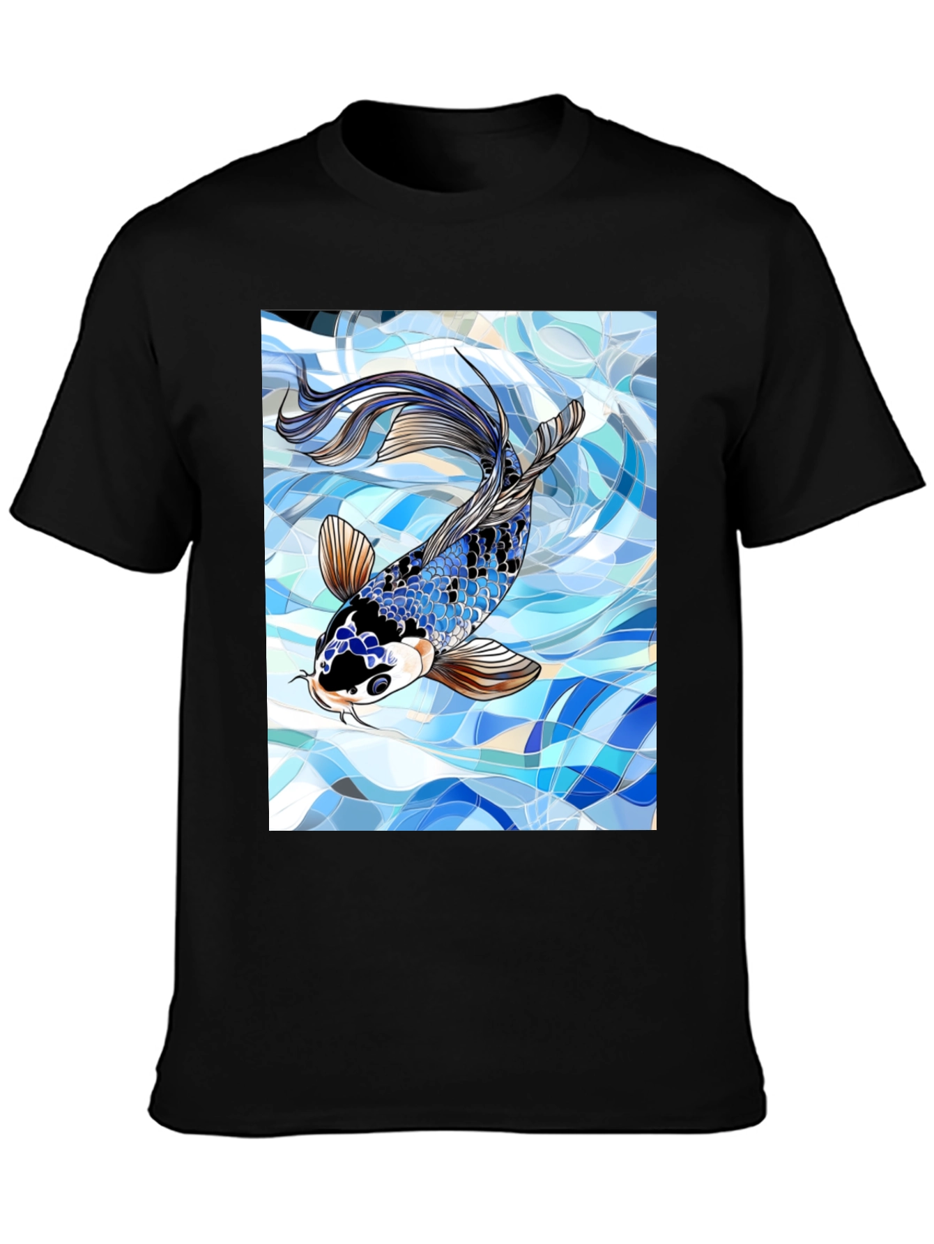 Koi Fish Graphic Black T-Shirt