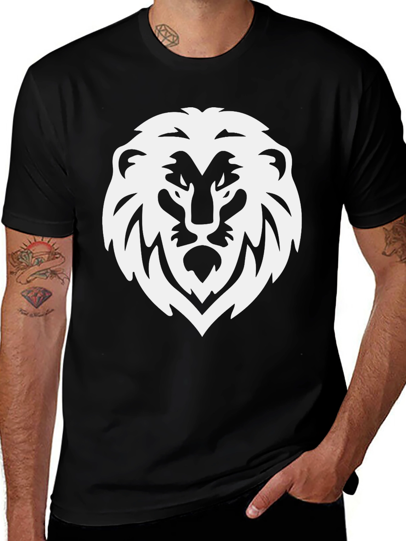 Lion Graphic Black T-Shirt