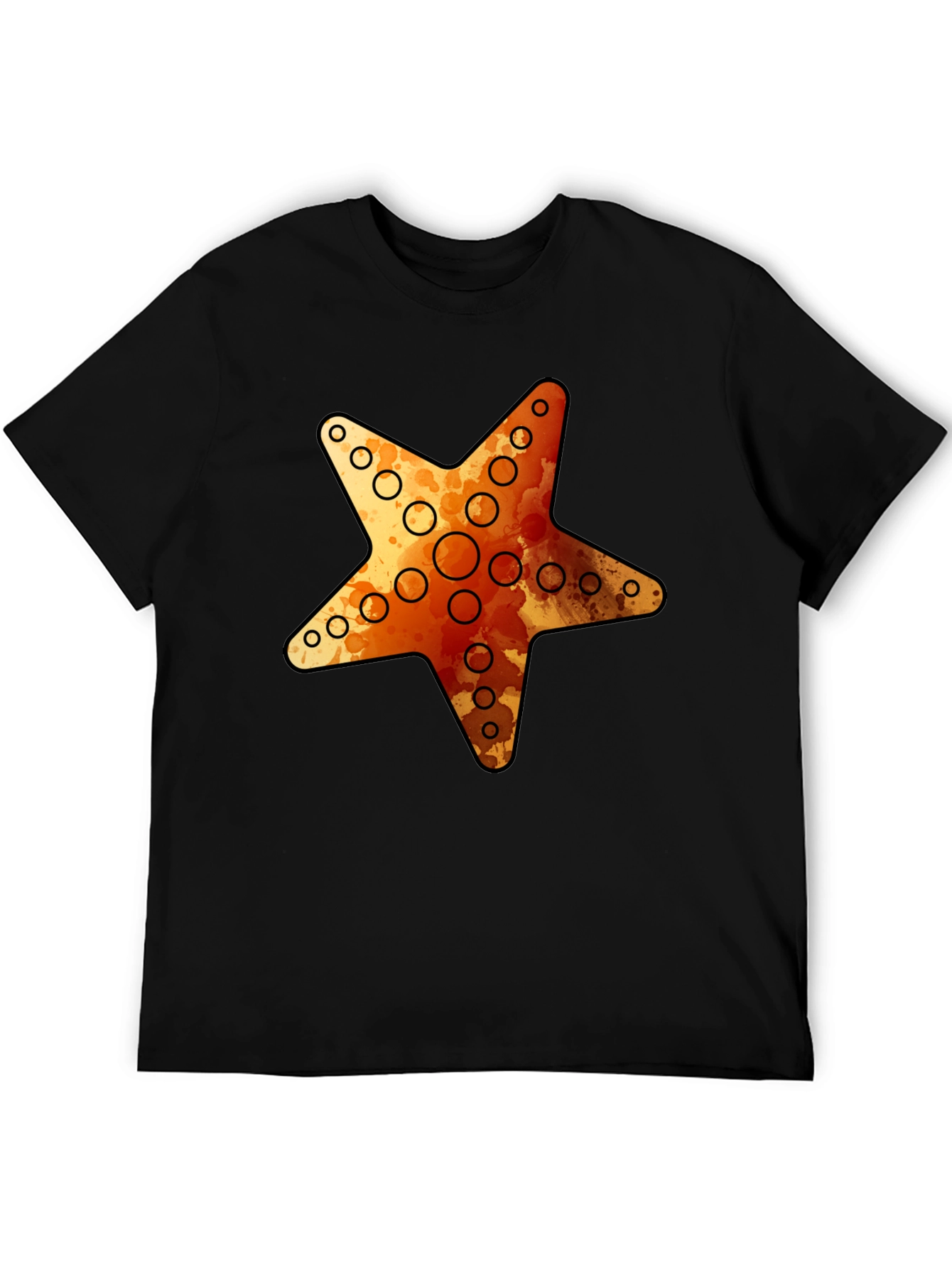 Starfish Graphic Tee - Coastal Style Black T-Shirt