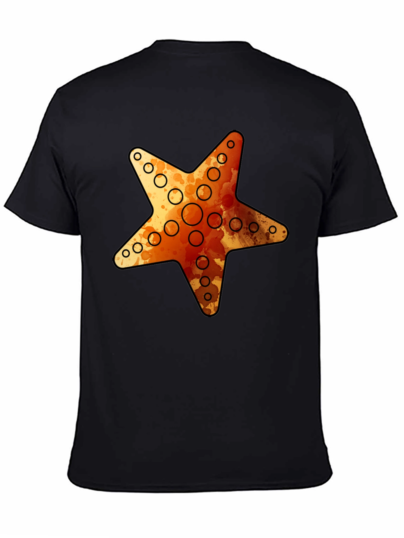 Starfish Graphic Tee - Coastal Style Black T-Shirt