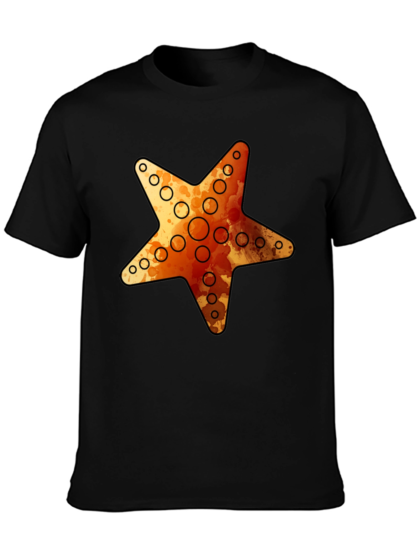 Starfish Graphic Tee - Coastal Style Black T-Shirt