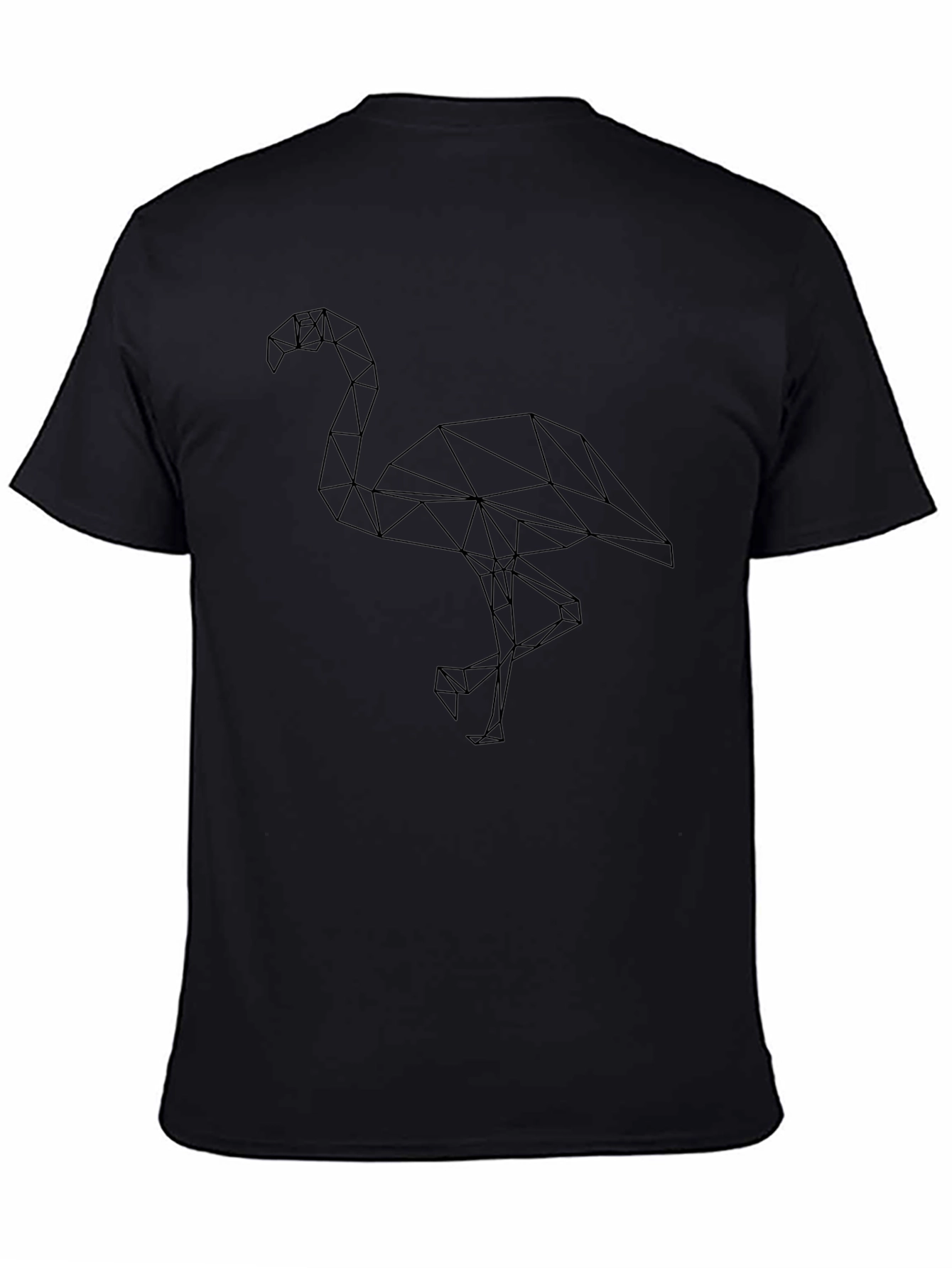 Geometric Flamingo Black T-Shirt - Stylish and Modern