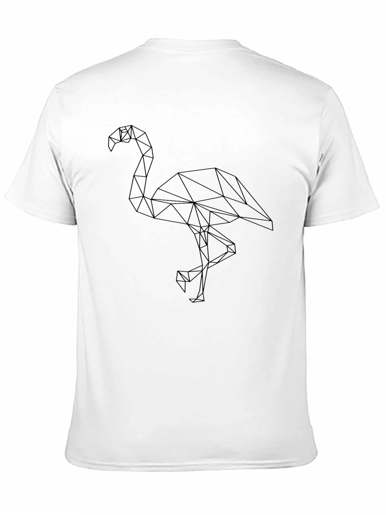 Geometric Flamingo Black T-Shirt - Stylish and Modern