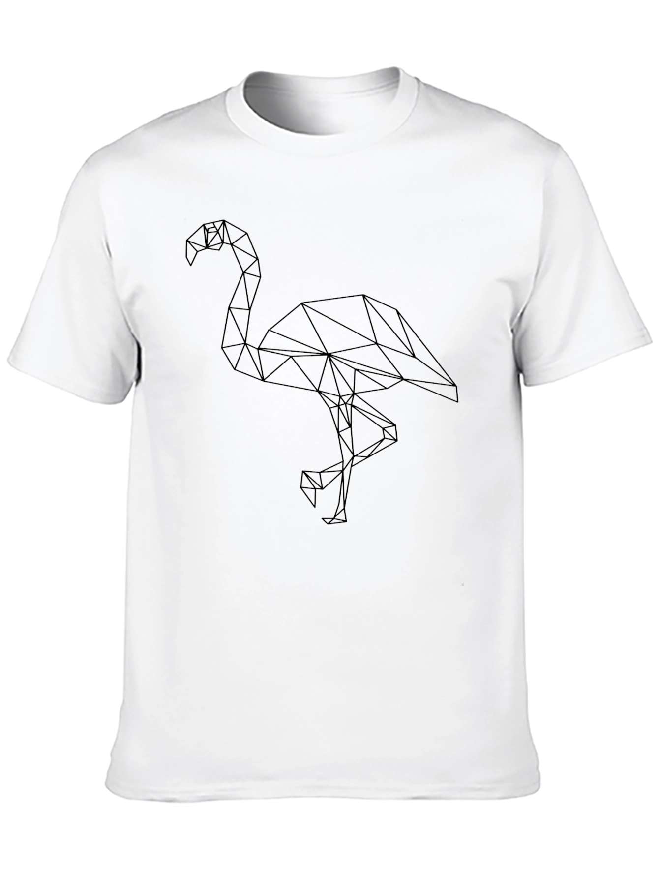 Geometric Flamingo Black T-Shirt - Stylish and Modern