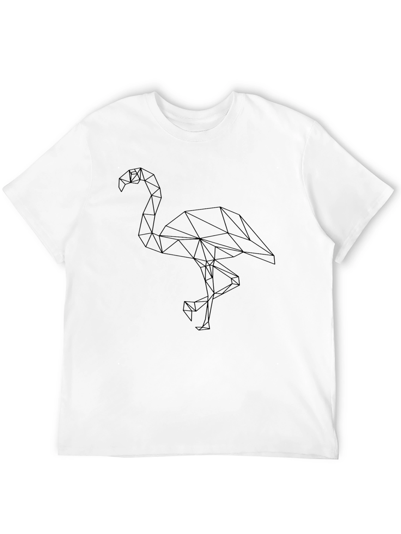 Geometric Flamingo Black T-Shirt - Stylish and Modern