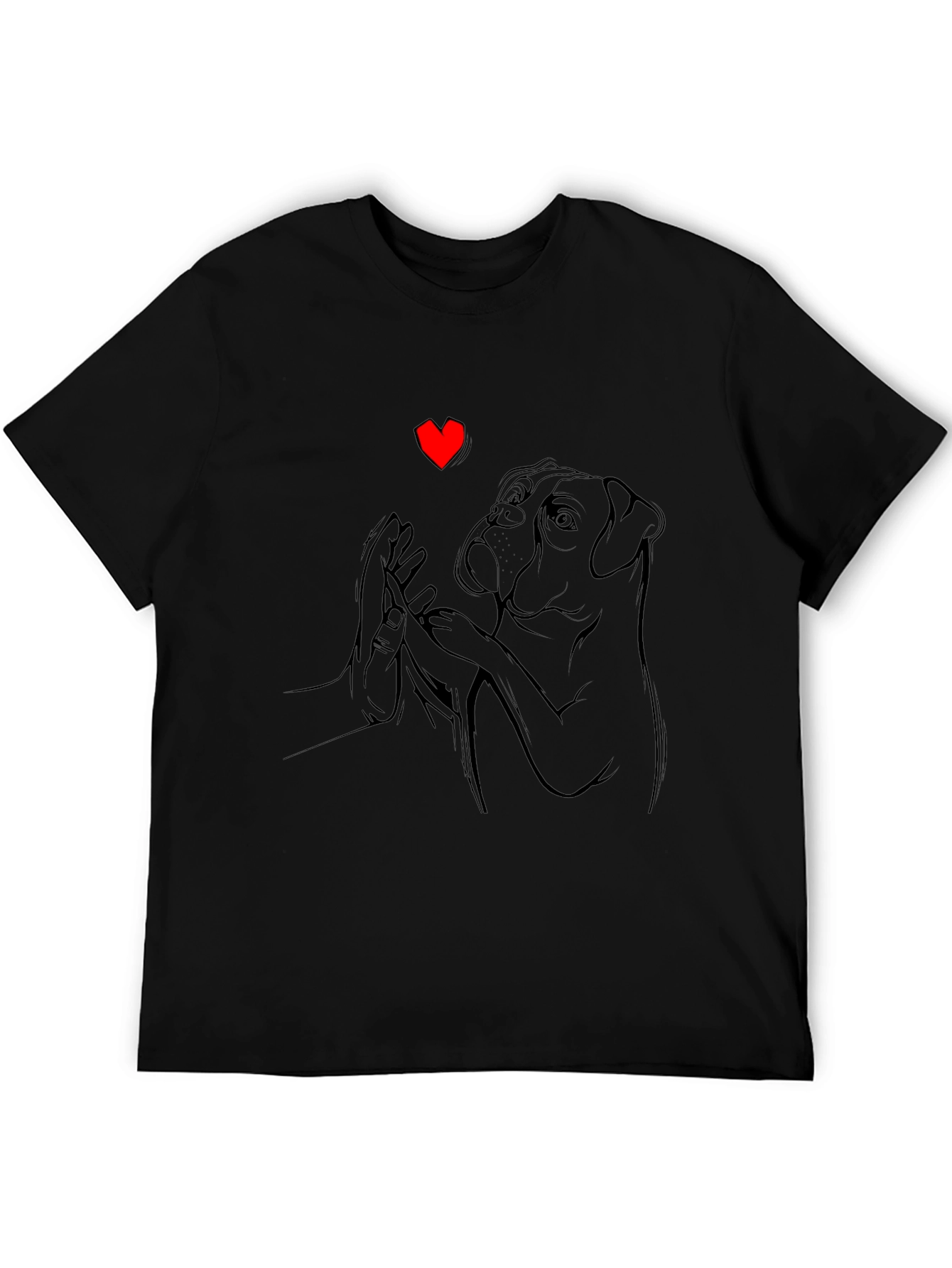 Dog Lovers Tee - Boxer & Hand Heart Graphic