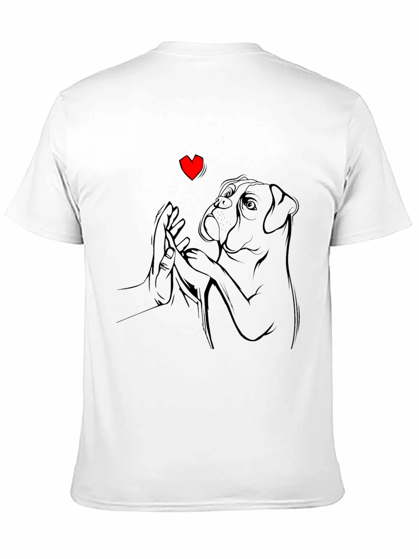 Dog Lovers Tee - Boxer & Hand Heart Graphic