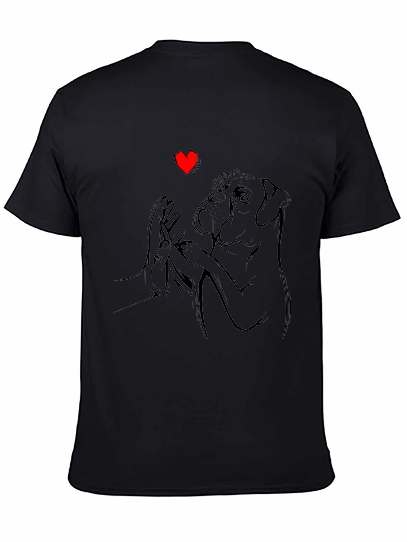 Dog Lovers Tee - Boxer & Hand Heart Graphic