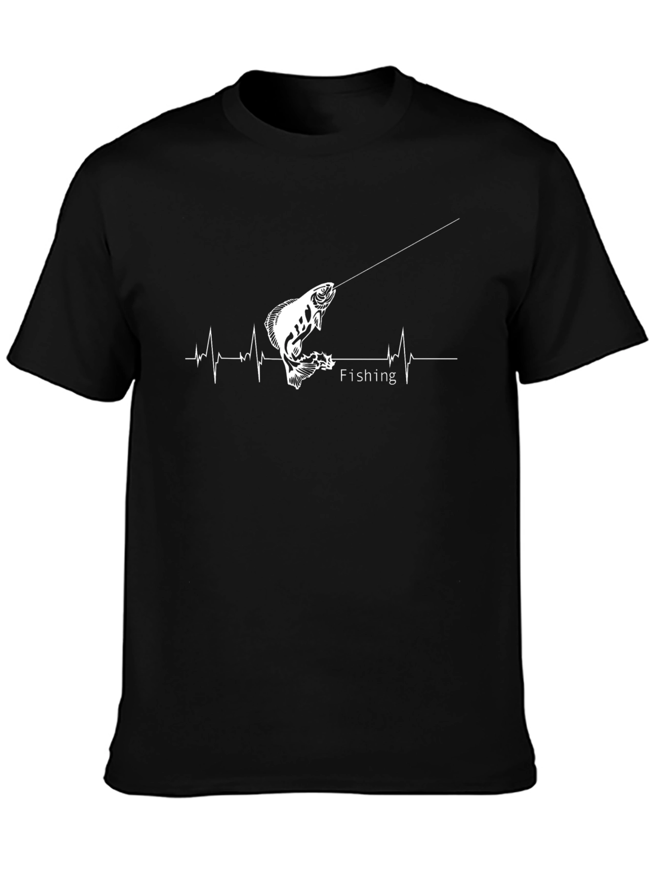 Fishing Heartbeat Graphic T-Shirt