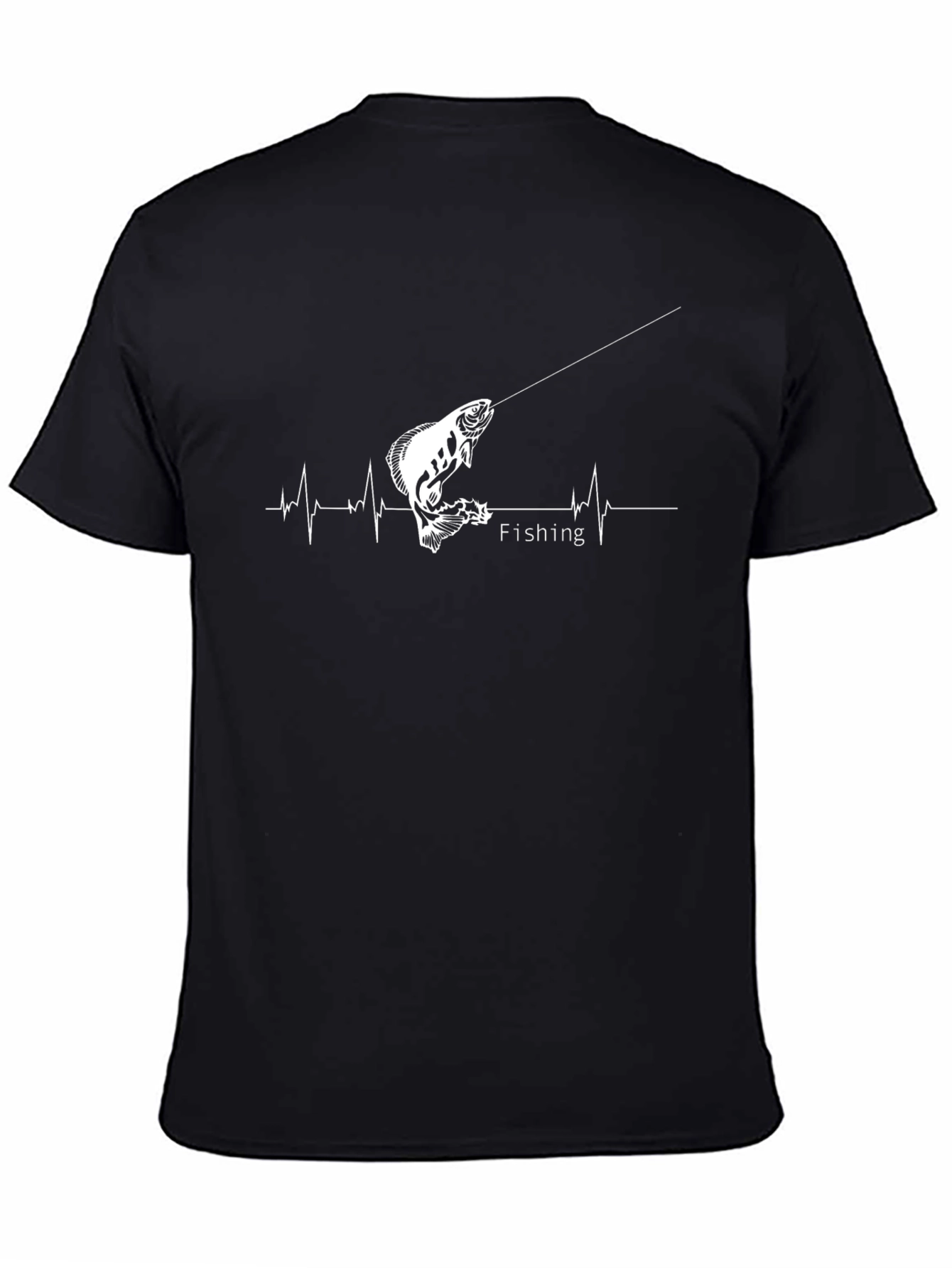Fishing Heartbeat Graphic T-Shirt