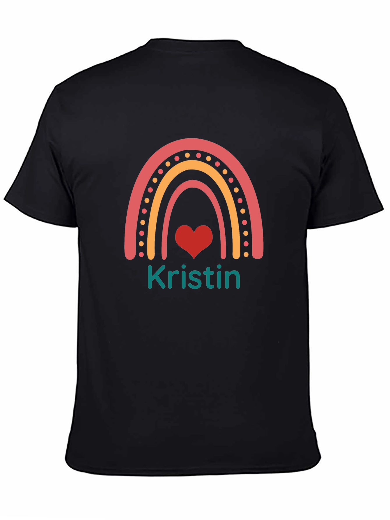 Personalized Kristin Rainbow Heart T-Shirt