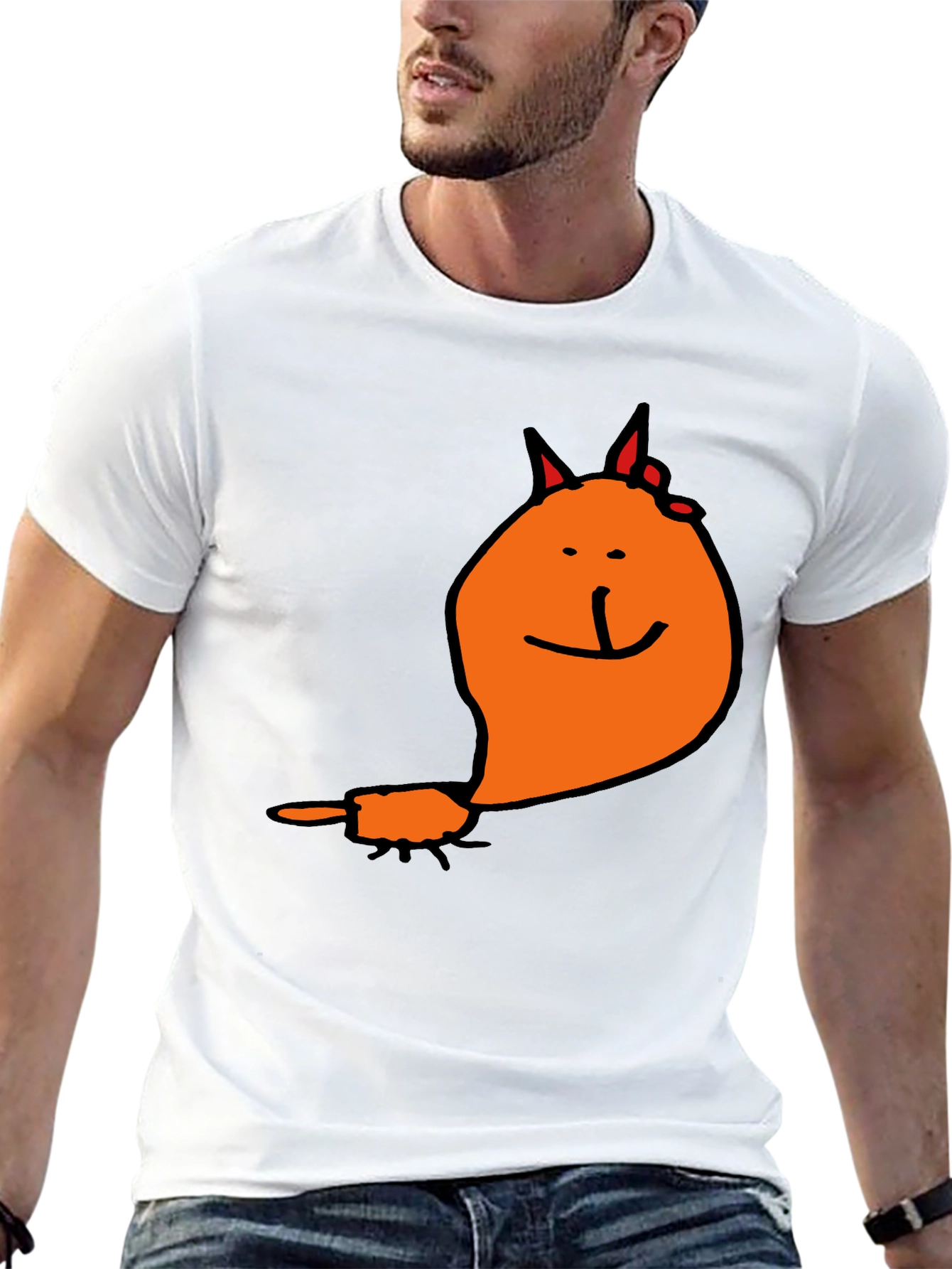 Funny Cat Graphic Tee - Black Casual T-Shirt