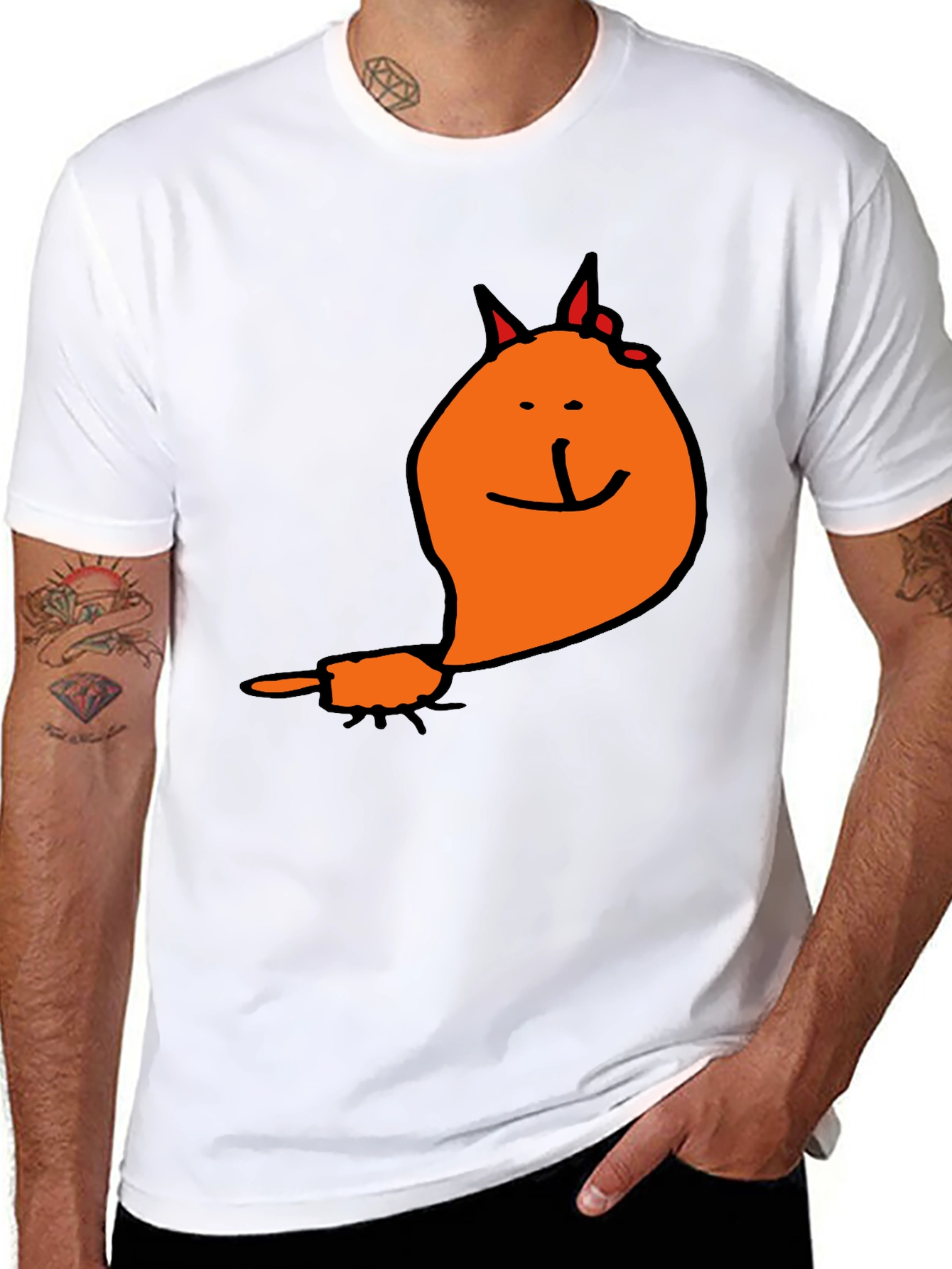Funny Cat Graphic Tee - Black Casual T-Shirt