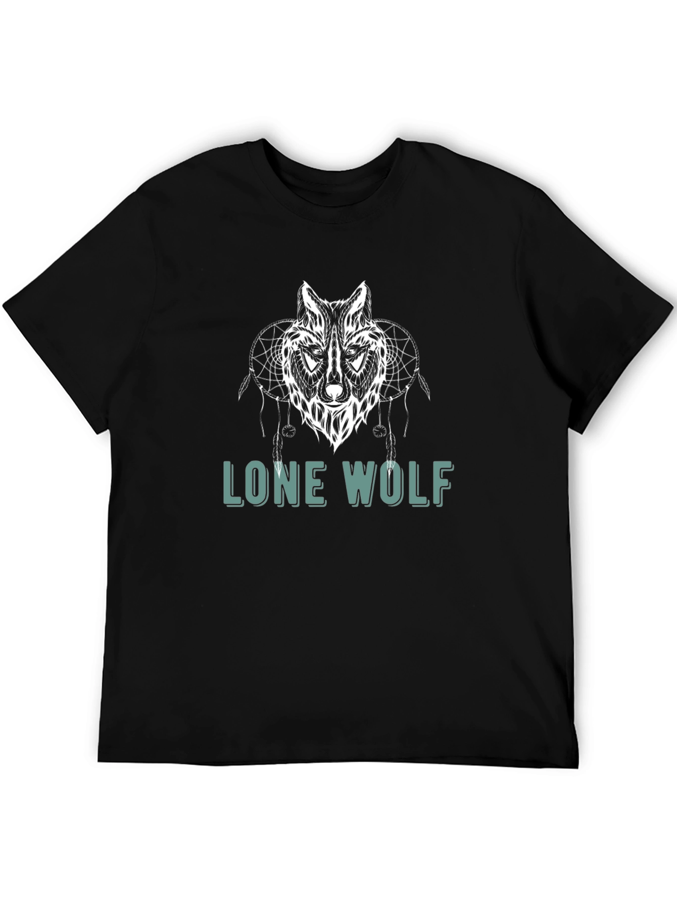Lone Wolf Graphic Tee - Black Cotton T-Shirt