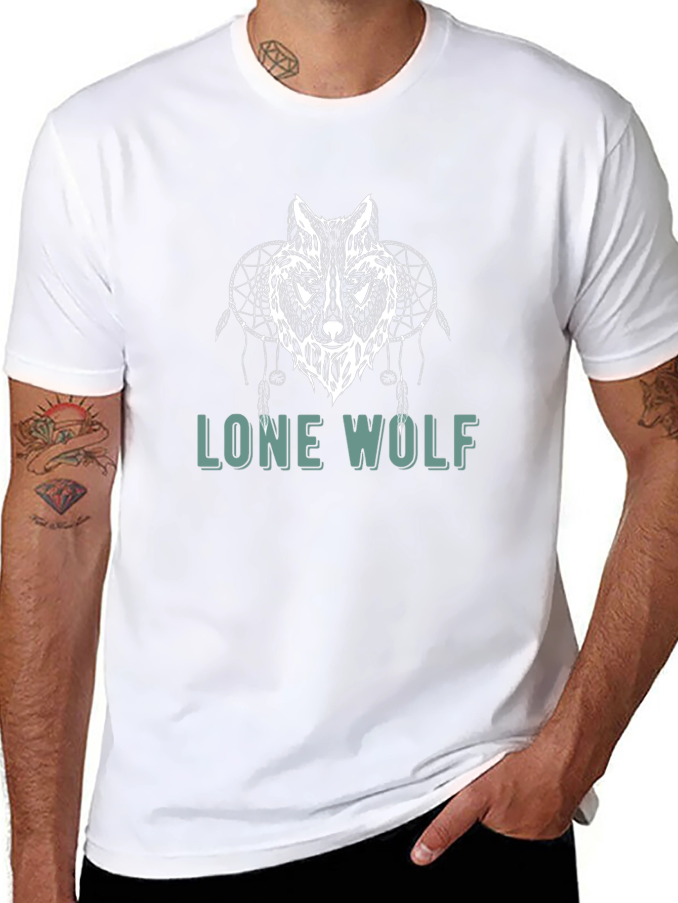 Lone Wolf Graphic Tee - Black Cotton T-Shirt