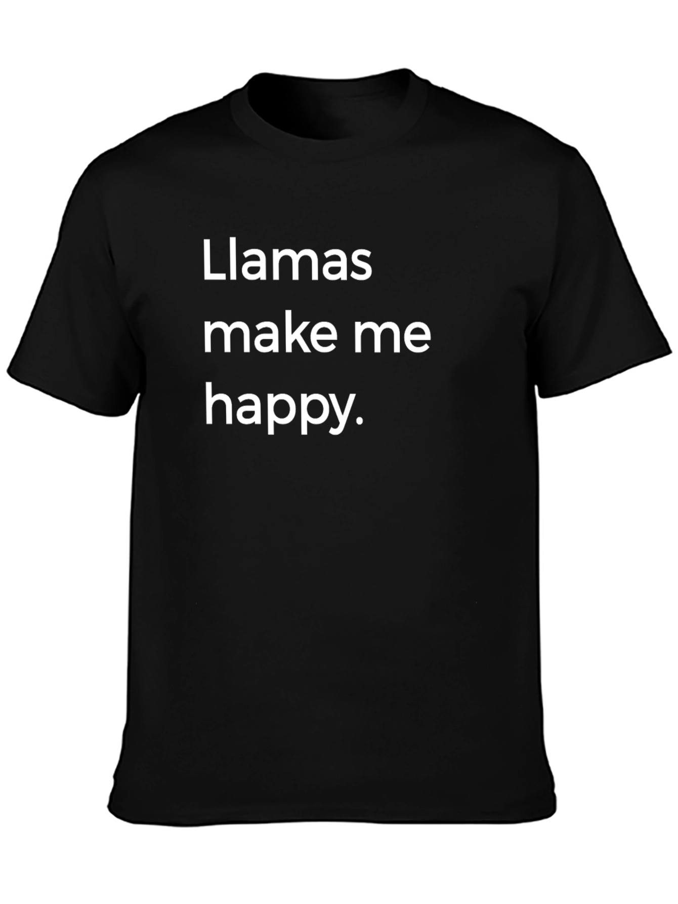 Llamas Make Me Happy Graphic Tee - Black