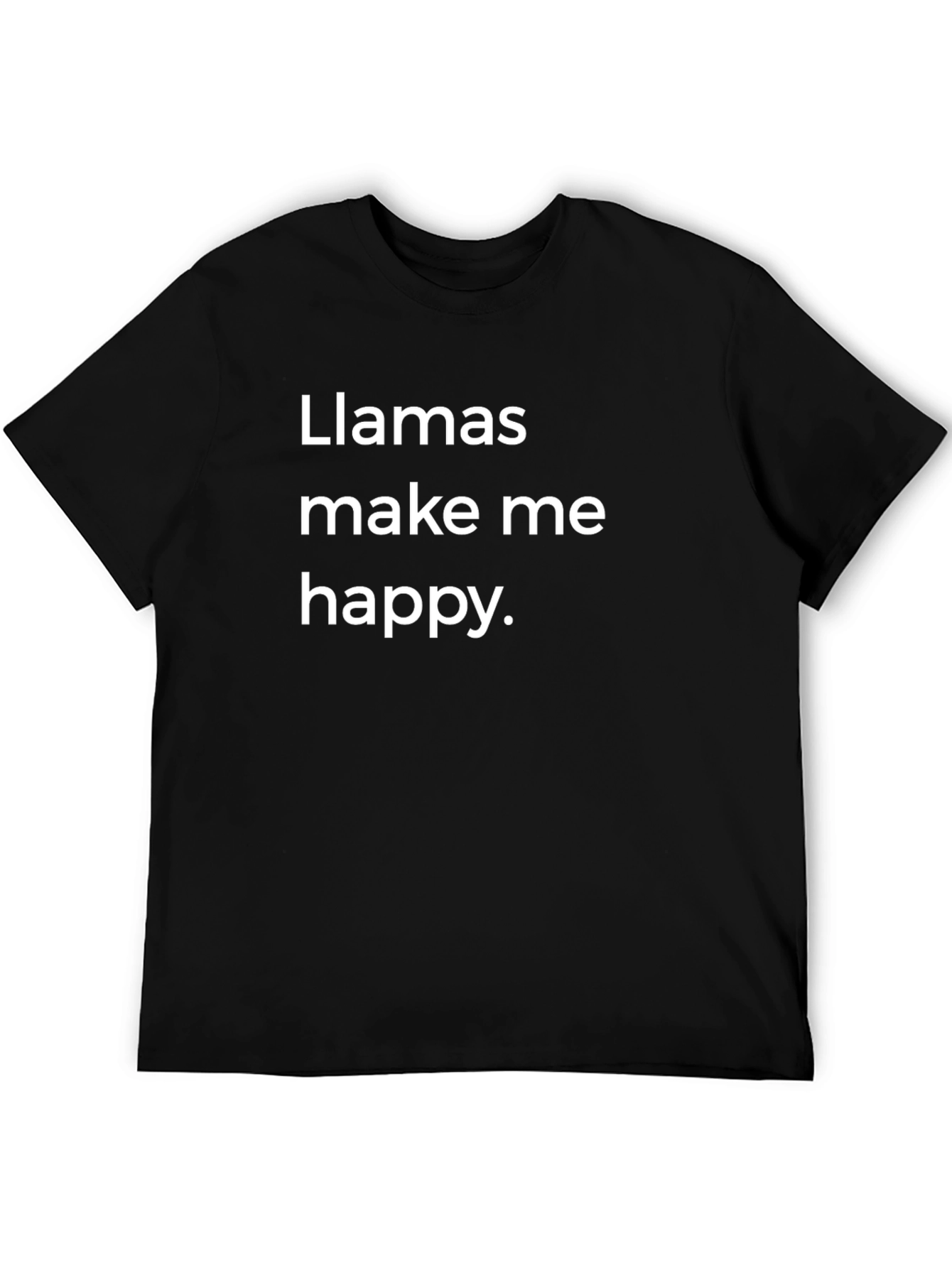Llamas Make Me Happy Graphic Tee - Black