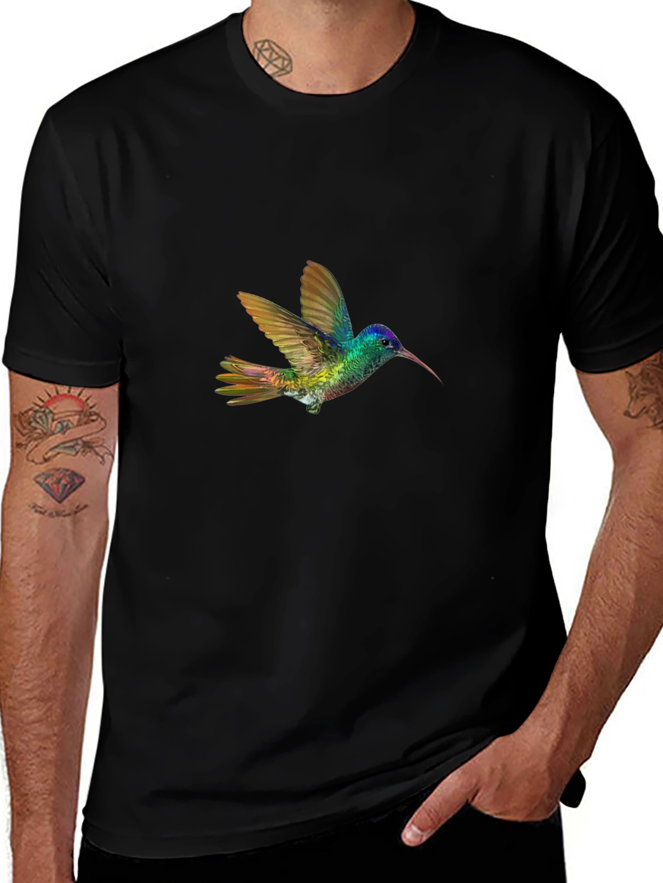 Hummingbird Graphic Black T-Shirt