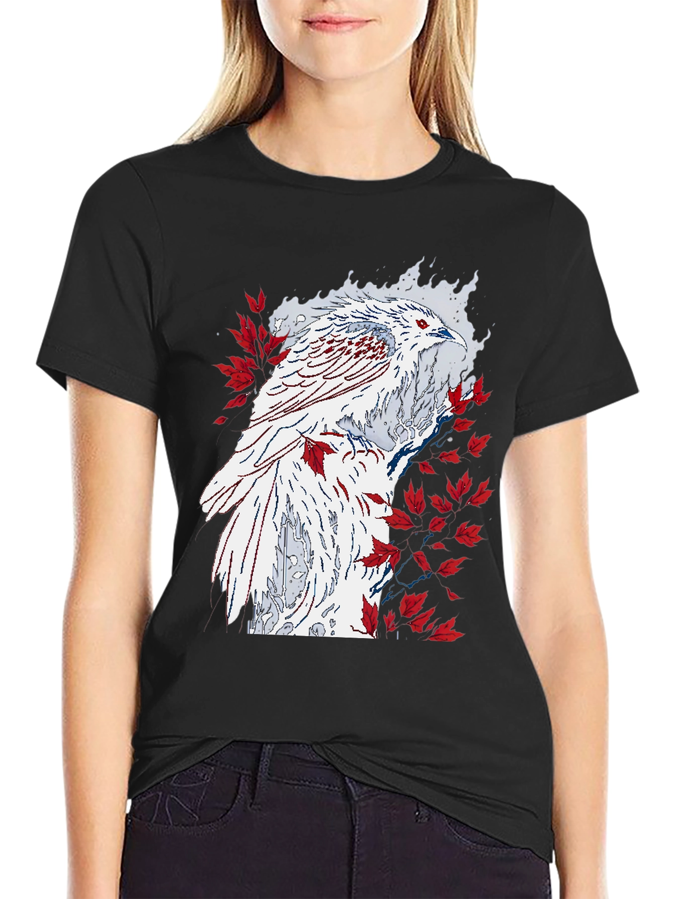 Phoenix Graphic Tee - Black Cotton T-Shirt