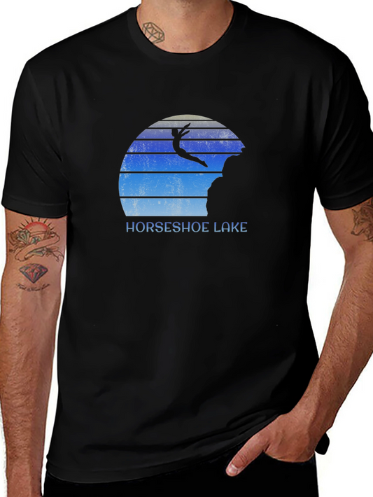 Horseshoe Lake Cliff Diver Black T-Shirt