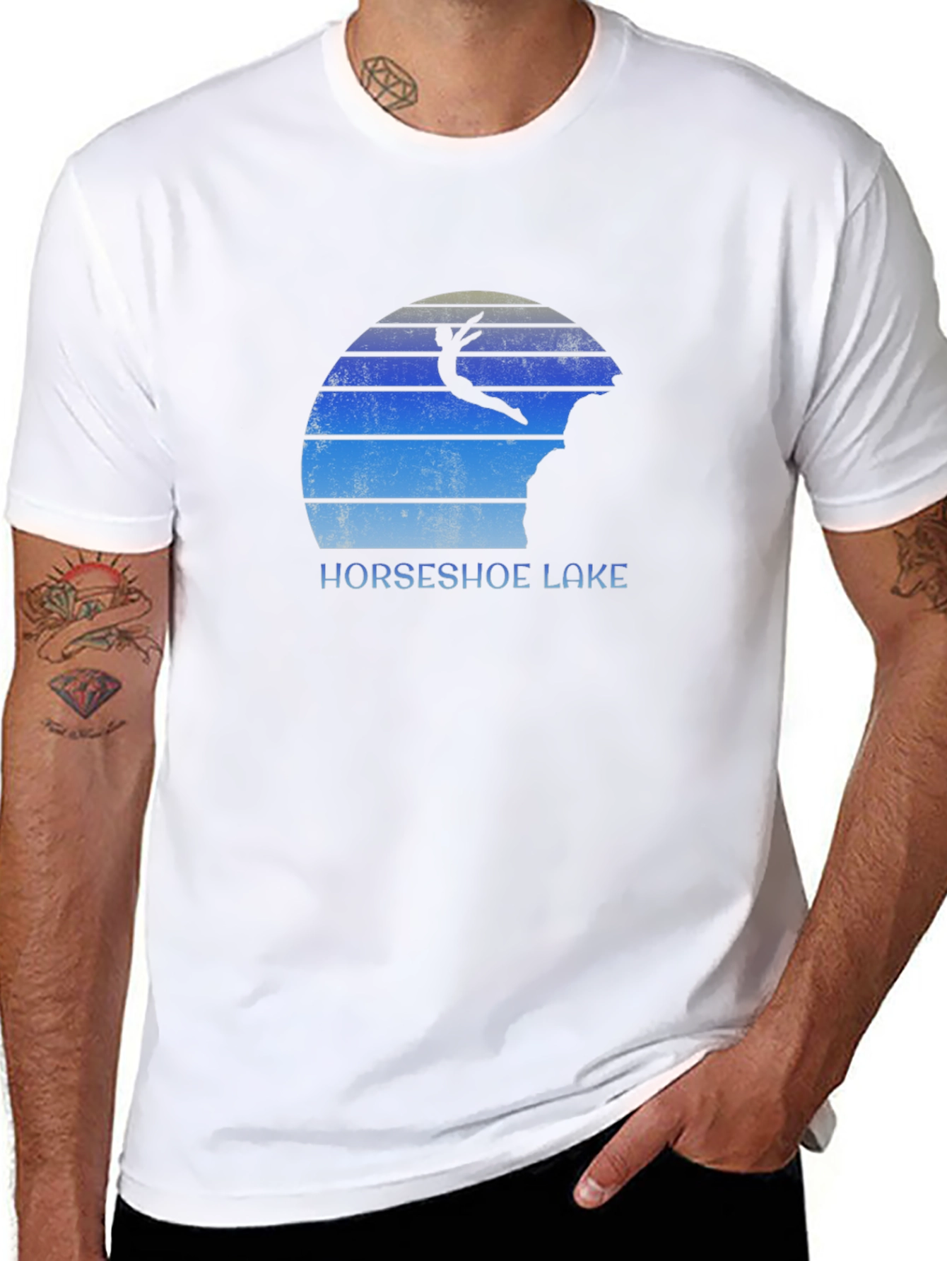 Horseshoe Lake Cliff Diver Black T-Shirt