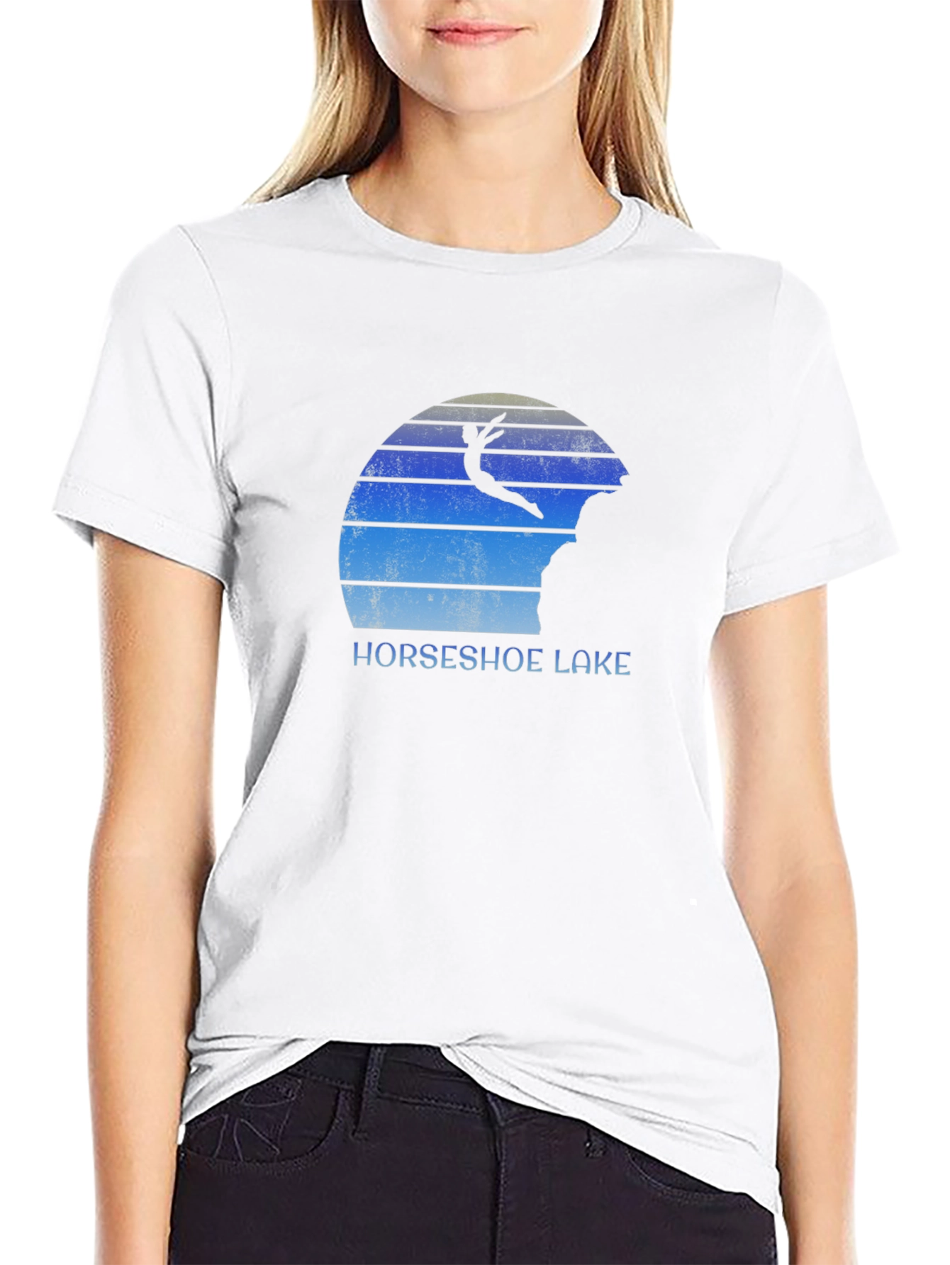 Horseshoe Lake Cliff Diver Black T-Shirt